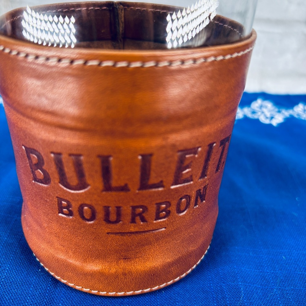 Bulleit Rustic Leather Rocks Glass BourbonWare